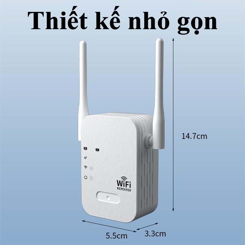 Kích Sóng Wifi 4 Râu Ăng Ten Phát Xuyên Tường Chuẩn N Tốc Độ 300mbps Màu Trắng Bộ Kích Sóng Wifi Thu Phát Mở Rộng Sóng