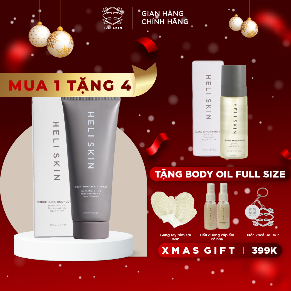 Lotion Dưỡng Thể Cấp Ẩm, Sáng Da Heli Skin, 5% Niacinamide & Anti-Melanin Complex 200Ml
