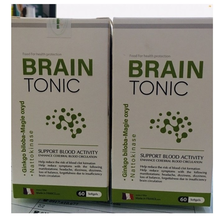 Viên uống bổ não Brain Tonic 60 viên giúp tăng cường trí não, nhập khẩu từ Pháp