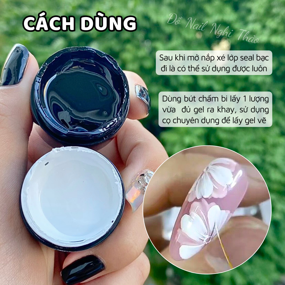 Gel vẽ trắng đen JIMI hũ 5g NGHI THẢO