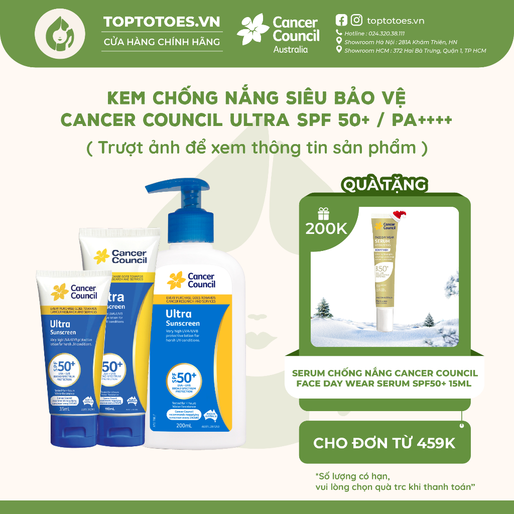 Kem chống nắng Siêu bảo vệ Cancer Council Ultra SPF 50+/ PA ++++