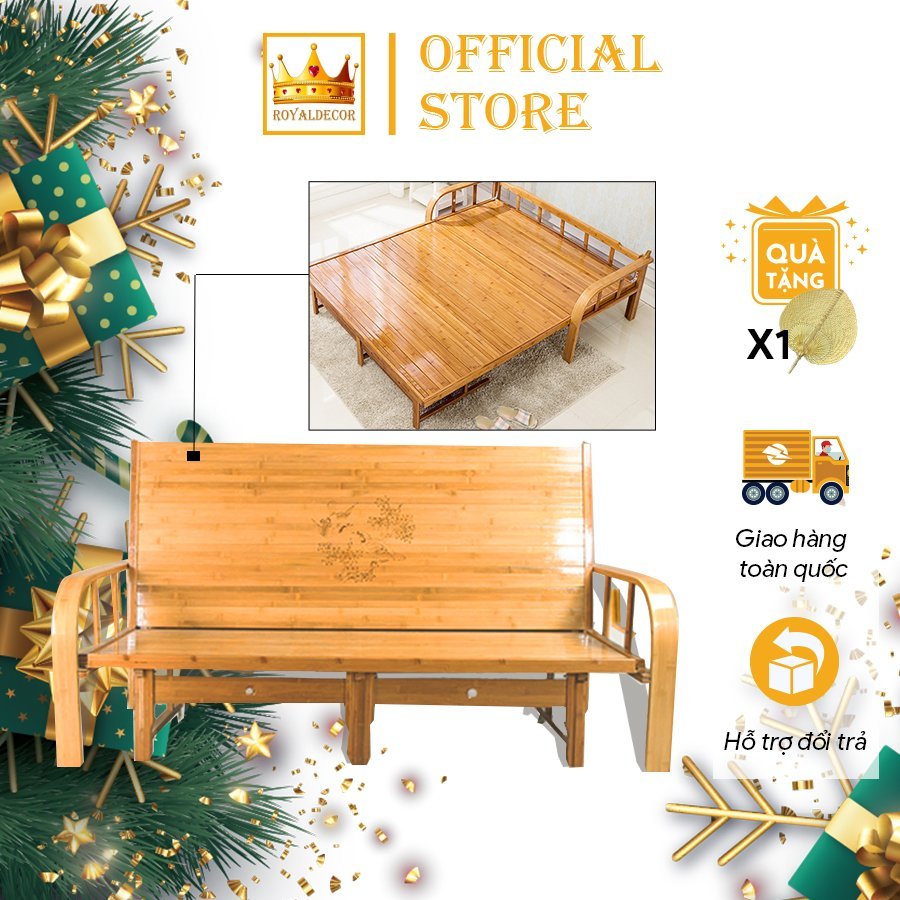 Giường Tre Sofa ROYALDECORHN Đa Năng, Chất Liệu Thiên Nhiên Nằm Mát, Nội Thất Phòng Khách