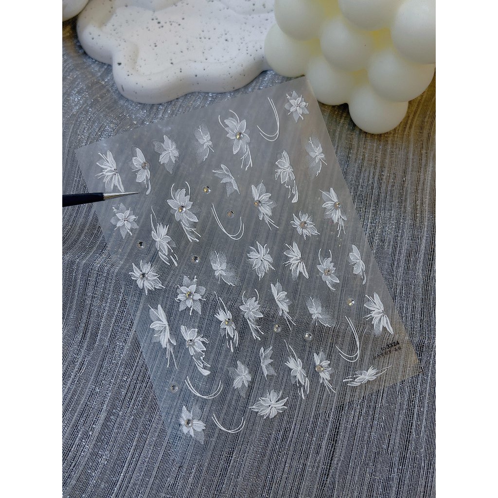 Sticker miếng dán móng tay hoa rơi , hoa nổi, sticker hoa rơi hot trend, , sticker nail trang trí móng