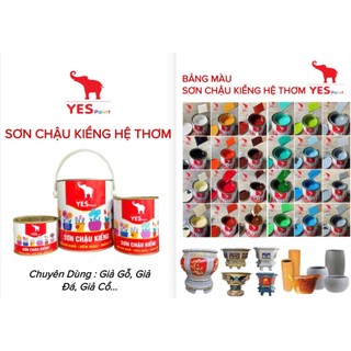 [Tặng cọ lon 800g] Sơn Chậu Kiểng Yespaint Hệ Xăng, Sơn Chậu, Vẽ Nền, Hoa Văn…