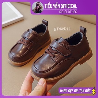Giày dép trẻ em, Giày da mềm cho bé trai bé gái da mềm quai dán style Hàn Quốc Size 21-30 G212 | Tiểu Yến KID