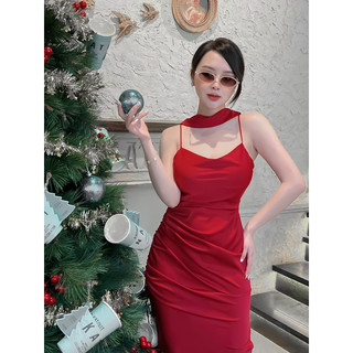 VÁY LỤA 2S CỔ CHOÀNG DÂY NHÚN (V120)