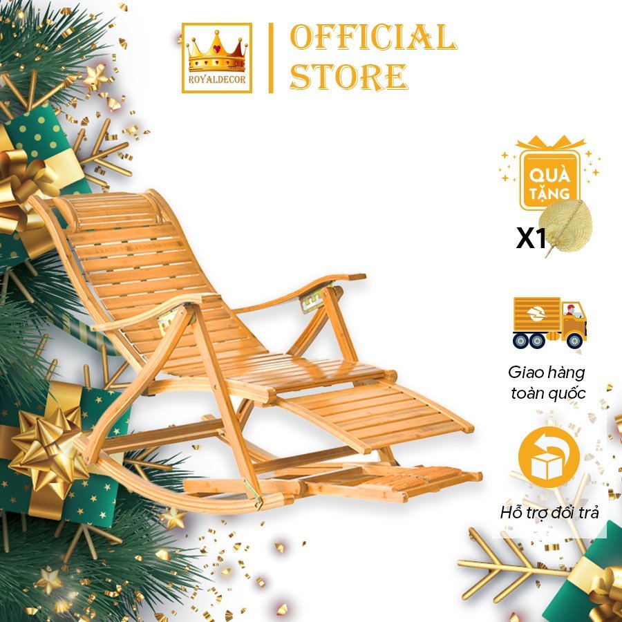 Ghế Tre Bập Bênh Chất liệu Thiên Nhiên ROYALDECORHN Ngồi Đọc Sách Báo Nội Thát Phòng Khách, Sân Vườn