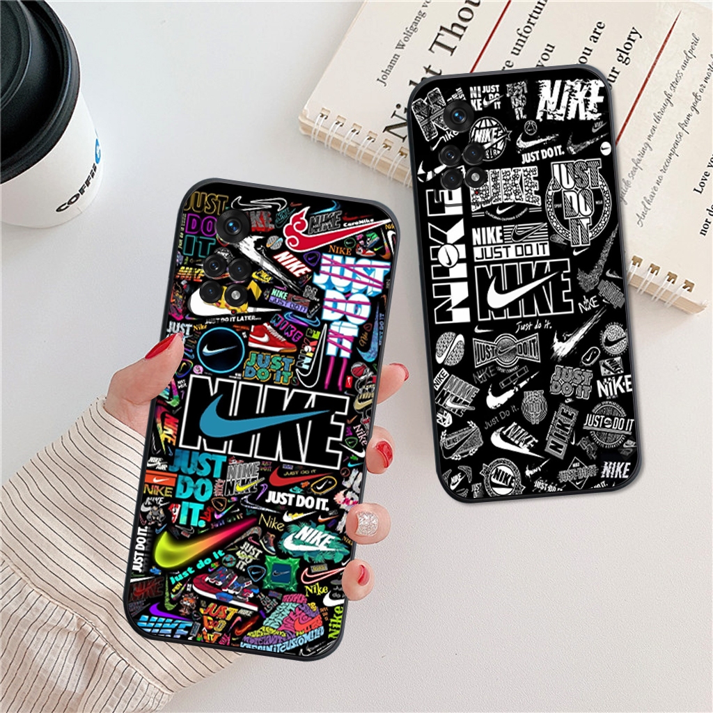 Ốp lưng Xiaomi Redmi Note 11, Note 11s, Note 11 5G, Note 11 Pro silicon dẻo mềm viền đen in hình thương hiệu, thời trang