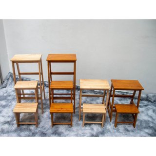 Ghế bậc thang/ Ghế thắp hương Phạm Khang - 2 bậc / 3 bậc - Gỗ cao su - Màu gỗ tự nhiên/ vàng cherry