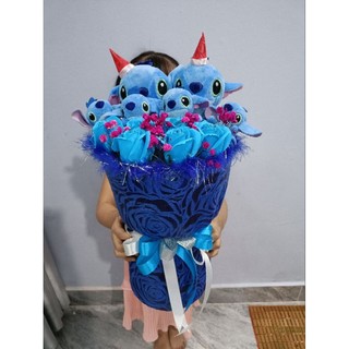 Hôp hoa gấu dâu, stick khách đặt theo yêu cầu