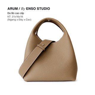  ENSO - ARUM BAG Túi Xách Da Thật Màu Nâu 