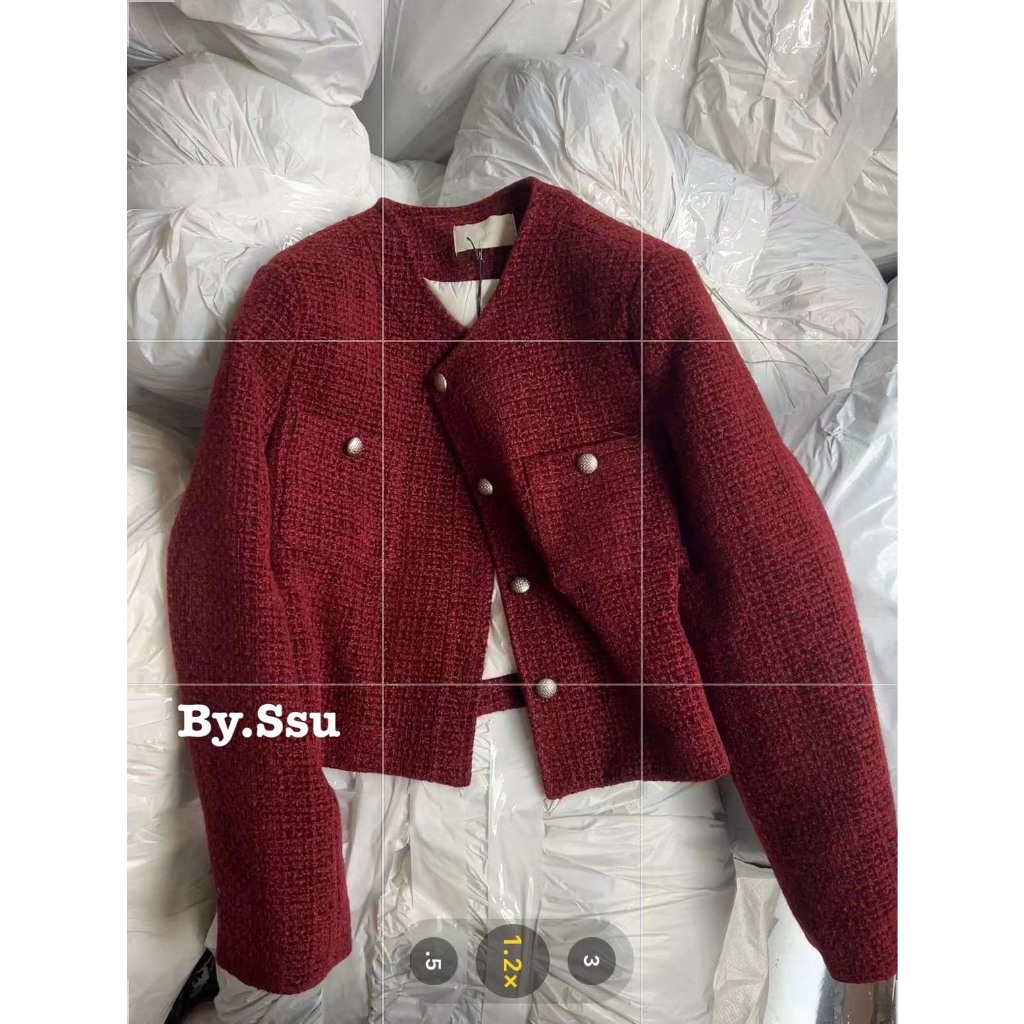 Áo Tweed Xinyao lót lông vũ  - MIDISTORE