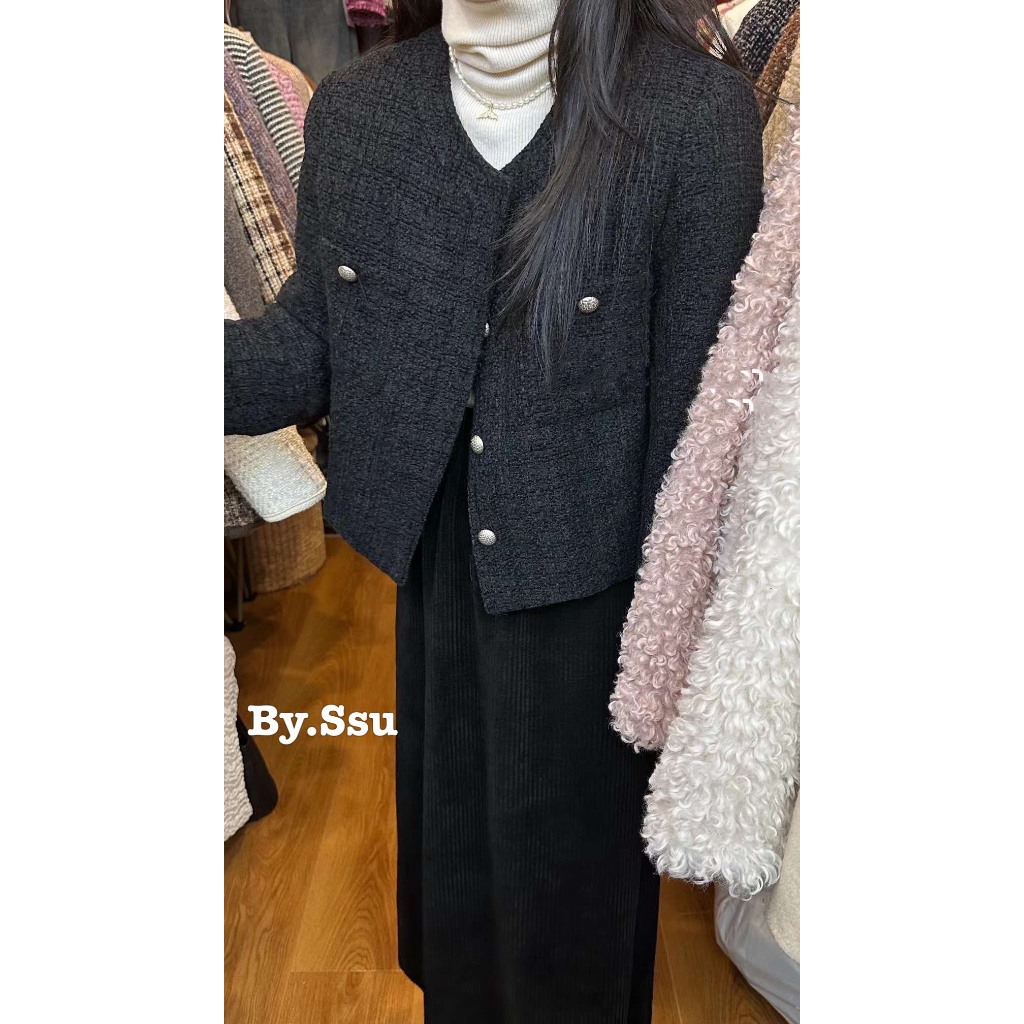 Áo Tweed Xinyao lót lông vũ  - MIDISTORE