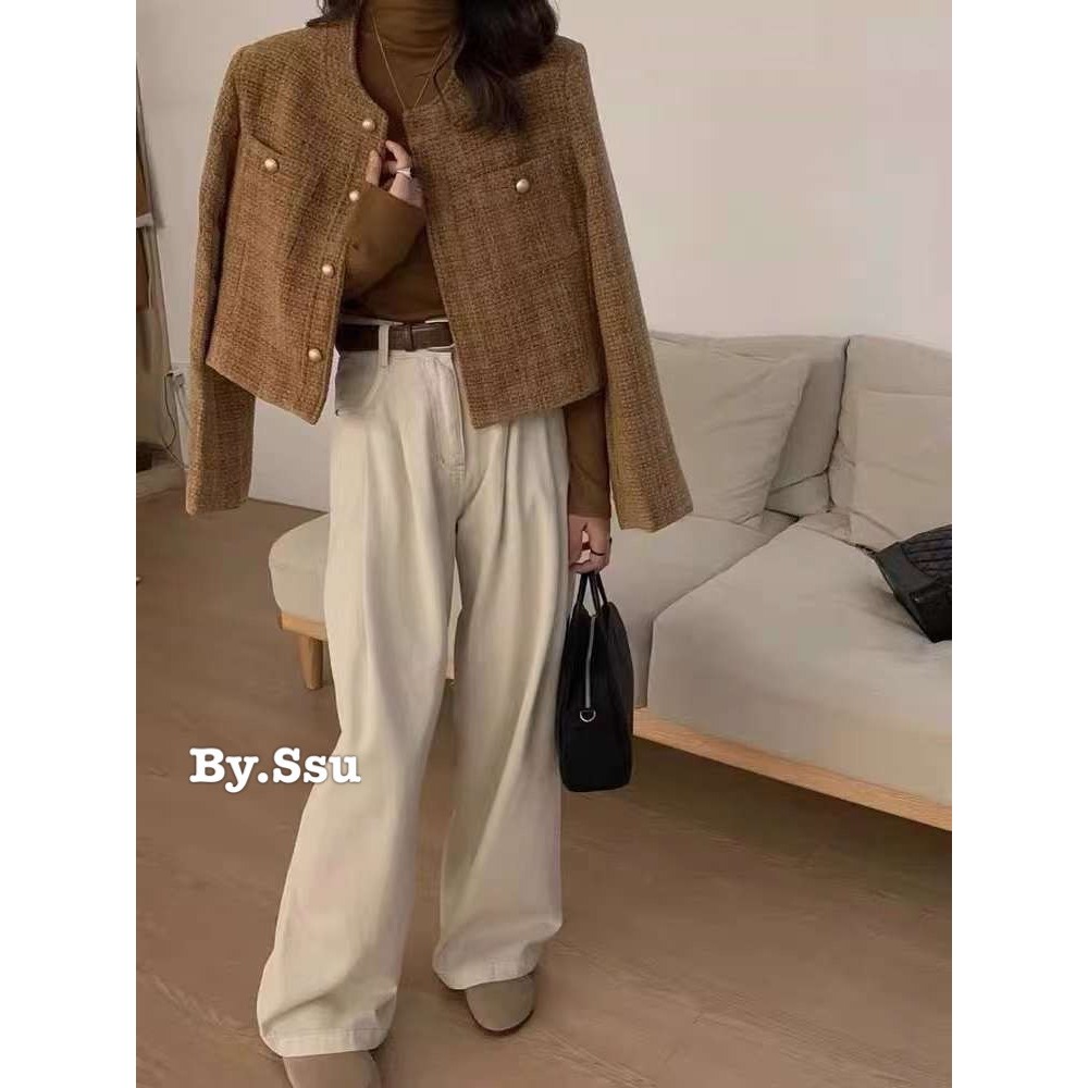 Áo Tweed Xinyao lót lông vũ  - MIDISTORE