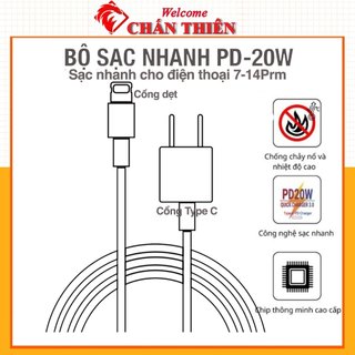 Bộ Sạc Nhanh PD20W- Sạc Siêu Nhanh- An Toàn Ổn Định- Không Nóng Máy Cho Điện Thoại