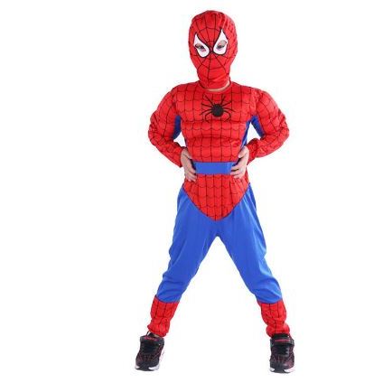 ✅[17-40kg] Quần Áo Người Nhện Spider Man + Mặt Nạ Cho Bé Hóa Trang Halloween. Bộ Đồ Hóa Trang Siêu Nhân Cho Bé