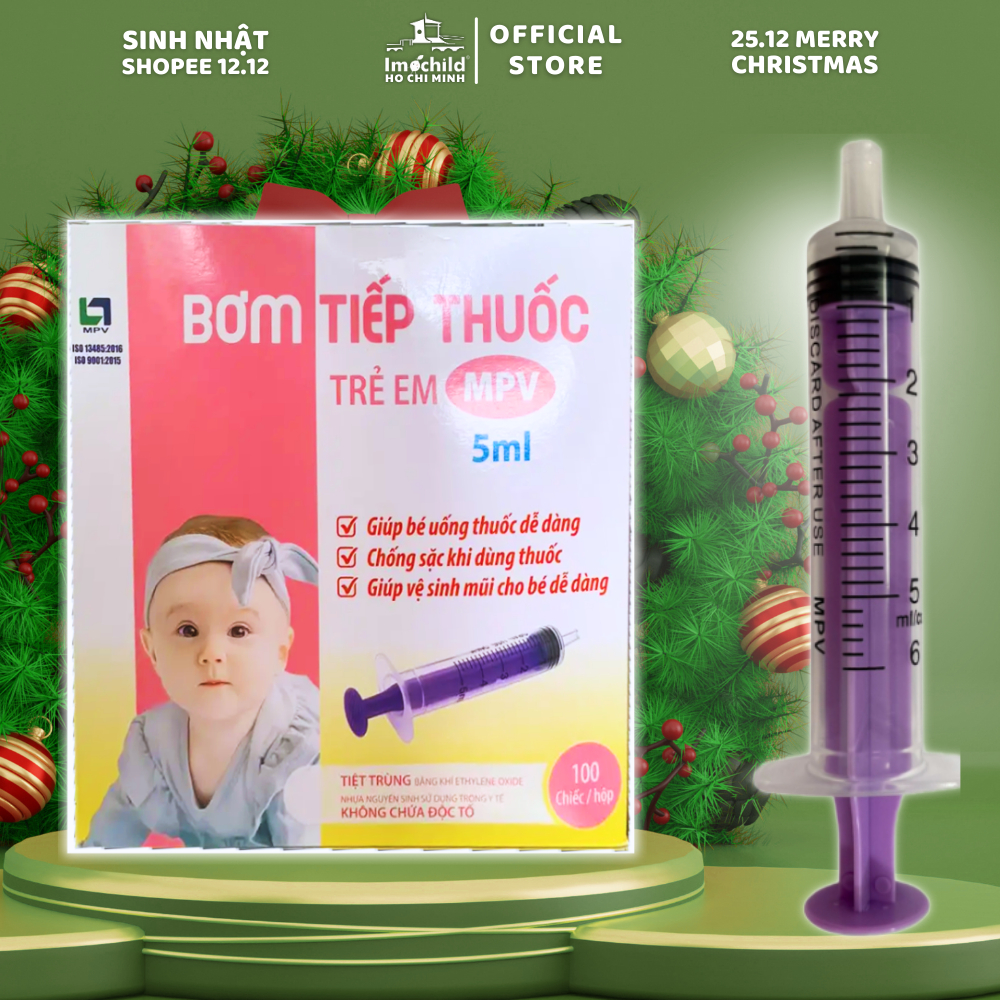 Dụng Cụ Bơm Chia Liều Tiệt Trùng, Chống Sặc Cho Bé IMOCHILD Giúp Bé Uống Thuố.c, Siro, Sữa,... Dễ Dàng Hơn