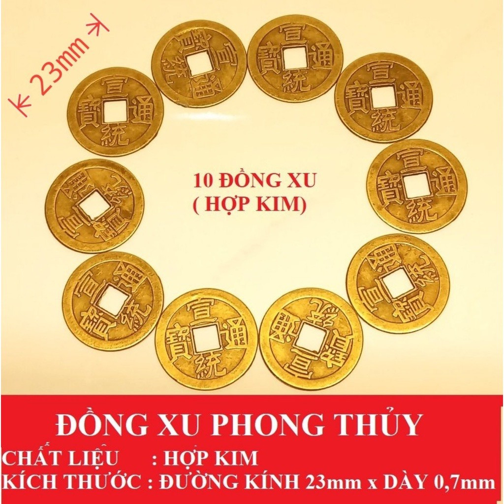 Đồng Xu Cổ Phong Thuỷ Bằng Đồng May Mắn Bỏ Ví Chiêu Tài Lộc