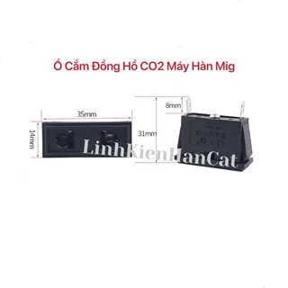 Ổ cắm đồng hồ co2 máy hàn mig kiểu chữ nhật