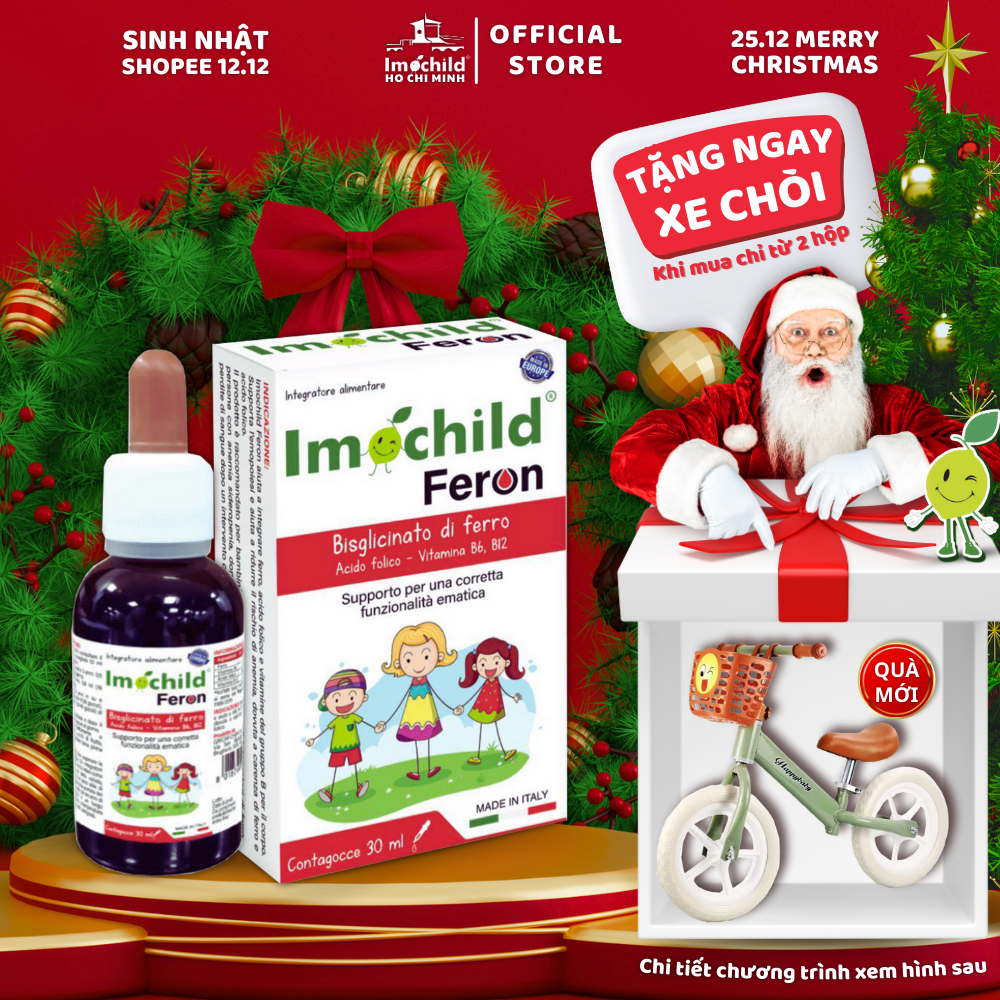 Siro Sắt Hữu Cơ Nhỏ Giọt Cho Bé Từ Sơ Sinh Vị Cherry Imochild Feron Giúp Tạo Máu