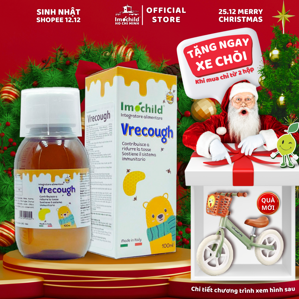 Siro Ho Mật Ong Imochild Vrecough Cho Bé Trên 1 Tuổi Giúp Giảm Ho, Giảm Đờm, Tăng Đề Kháng Lọ 100ml