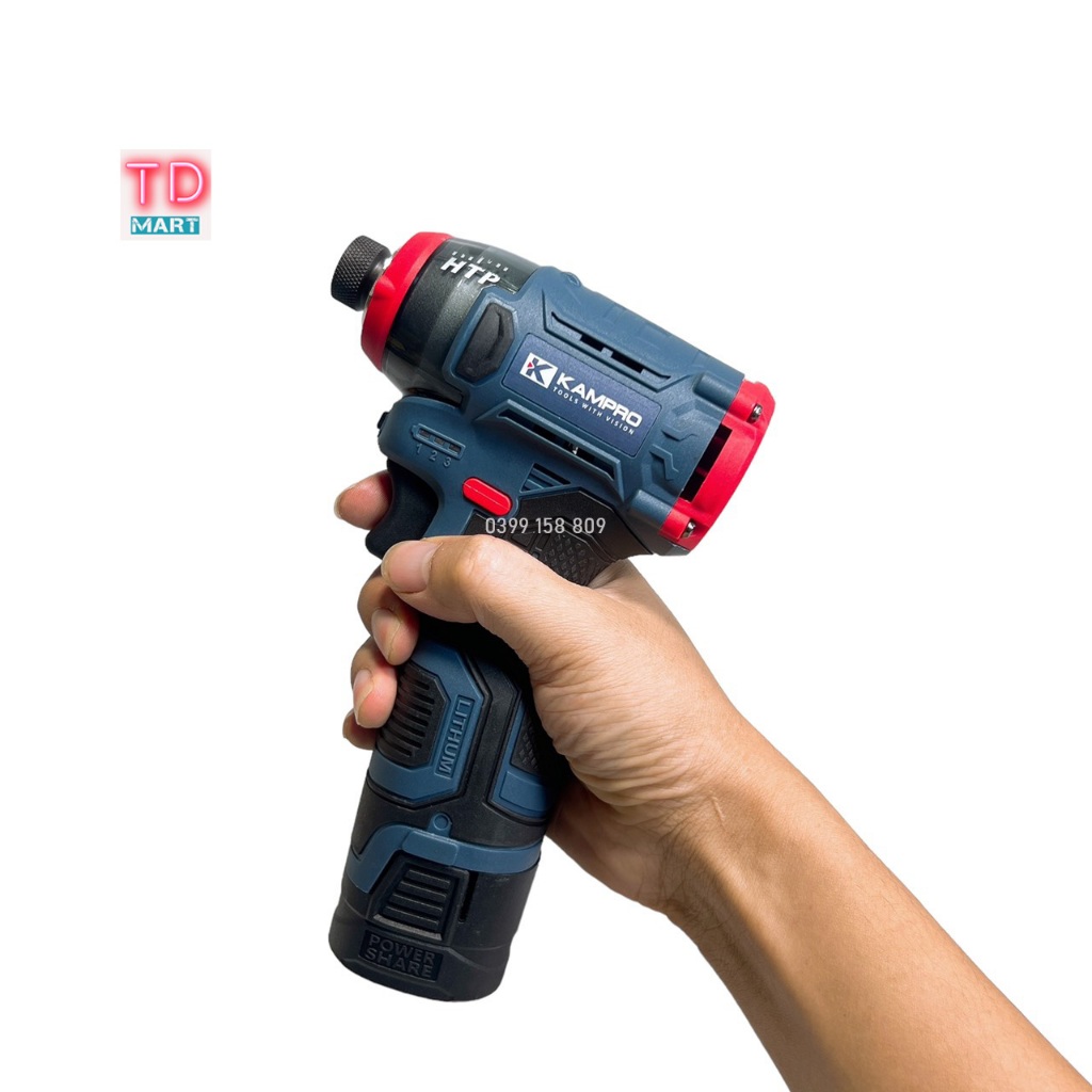 Máy chuyên vít dùng pin 4 Cell  KAMPRO 7028 Không Chổi Than, 3 Tốc Độ Có Búa