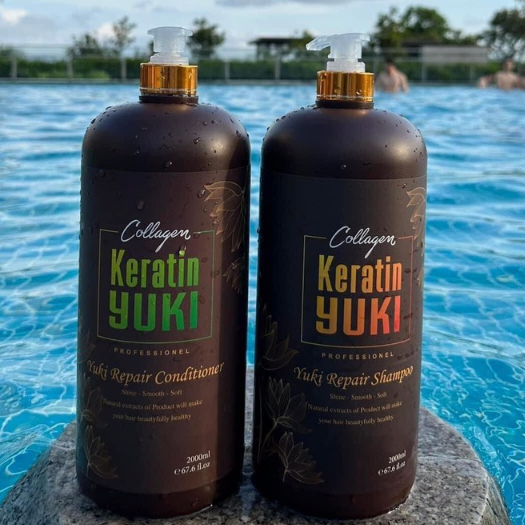 (HÀNG CHÍNH HÃNG) Cặp Dầu Gội Xả Collagen Keratin YUKI 2000M - Giảm Rụng Tóc, Kích Mọc Tóc, Phục Hồi Tóc Khô Xơ Hư Tổn