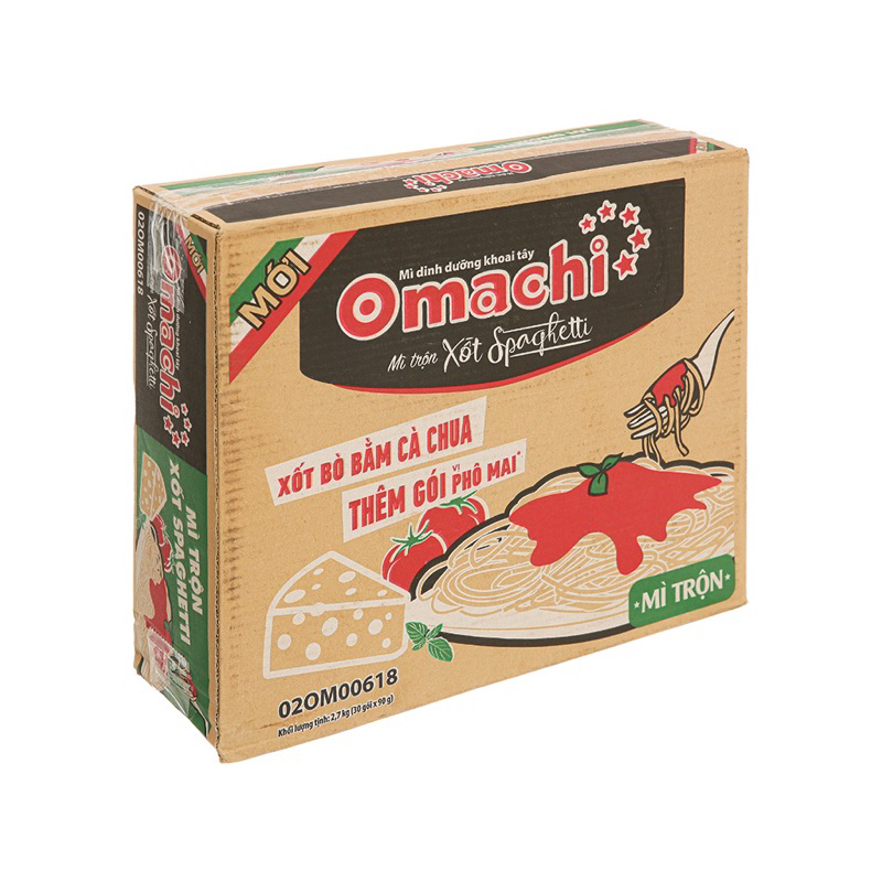 Thùng 30 gói mì trộn Omachi xốt Spaghetti 90g