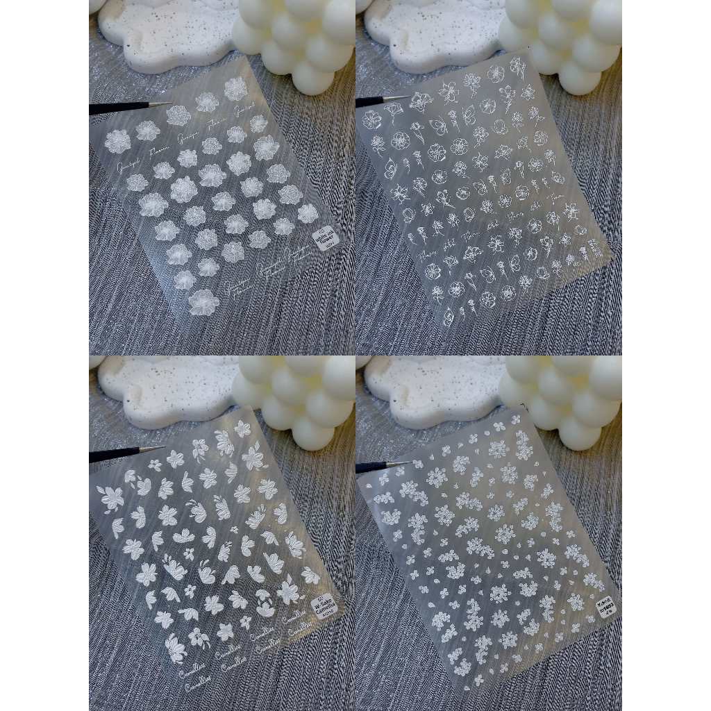 Sticker miếng dán móng tay hoa lá , sticker hoa rơi cao cấp, sticker nail trang trí móng