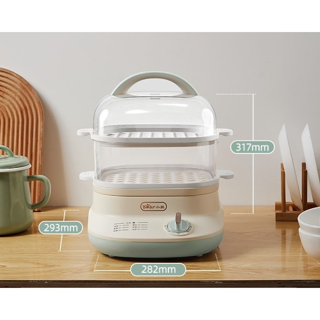 Nồi Hấp Thức Ăn 2 Tầng Đa Năng Bear DZG-C60Q8 Dung Tích 6L | Hàng Chính Hãng | Bảo Hành 18T | Mimax Store