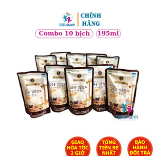 Combo 10 bịch sữa hạt óc chó hạnh nhân GOLDEN HEALTH 195ml - Sữa hạt nhập Hàn Quốc - Sữa Con Hươu Cao Cổ