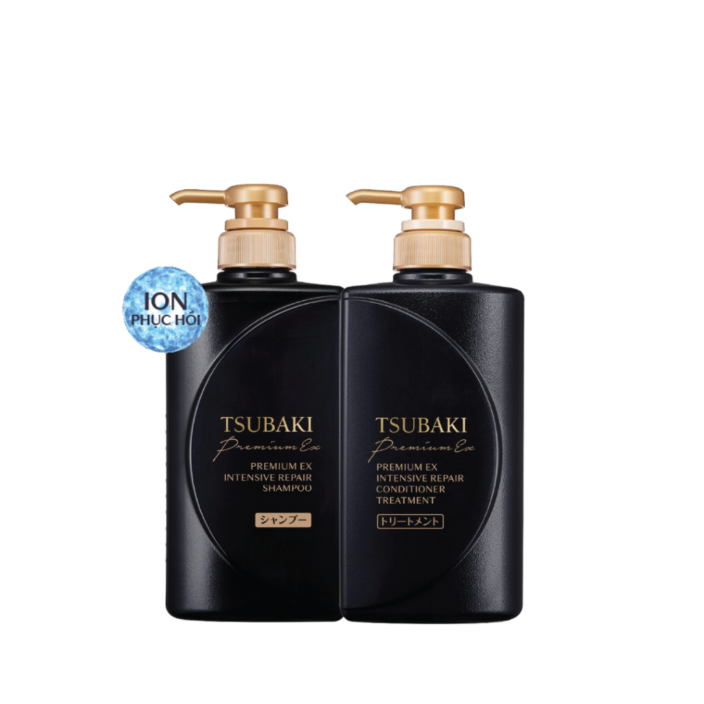 Bộ đôi gội xả Phục hồi hư tổn & giảm gãy rụng-Công nghệ Ion Tsubaki Premium EX Intensive Repair 490ml