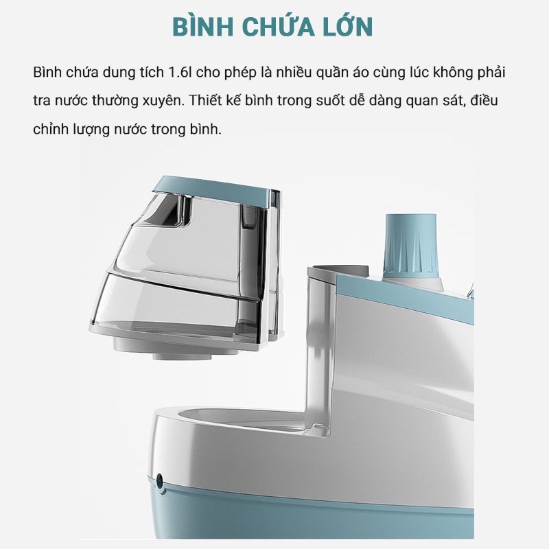 Bàn là hơi nước đứng Chigo ZD-758, Bàn ủi hơi nước CÔNG SUẤT LỚN 1800W, dung tích 1.6L công nghệ xóa nhăn nhanh chóng