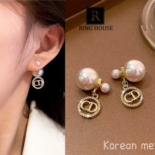 (Chuôi bạc 925) khuyên tai bông tai nữ thả cô dâu dự tiệc trắng hạt trai đẹp