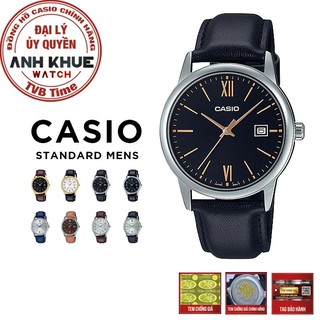 Đồng hồ nam dây da Casio chính hãng MTP-V002 Series (37mm)