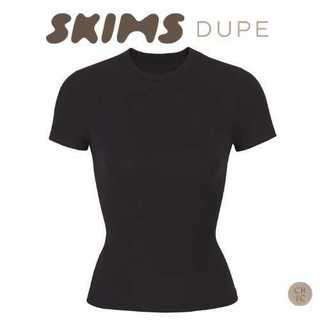 Áo Thun Basic Tee Cổ Thuyền Tay Ngắn Tôn Dáng Ðơn Giản - Dupe của Skims CottonJersey Kim Kardashian
