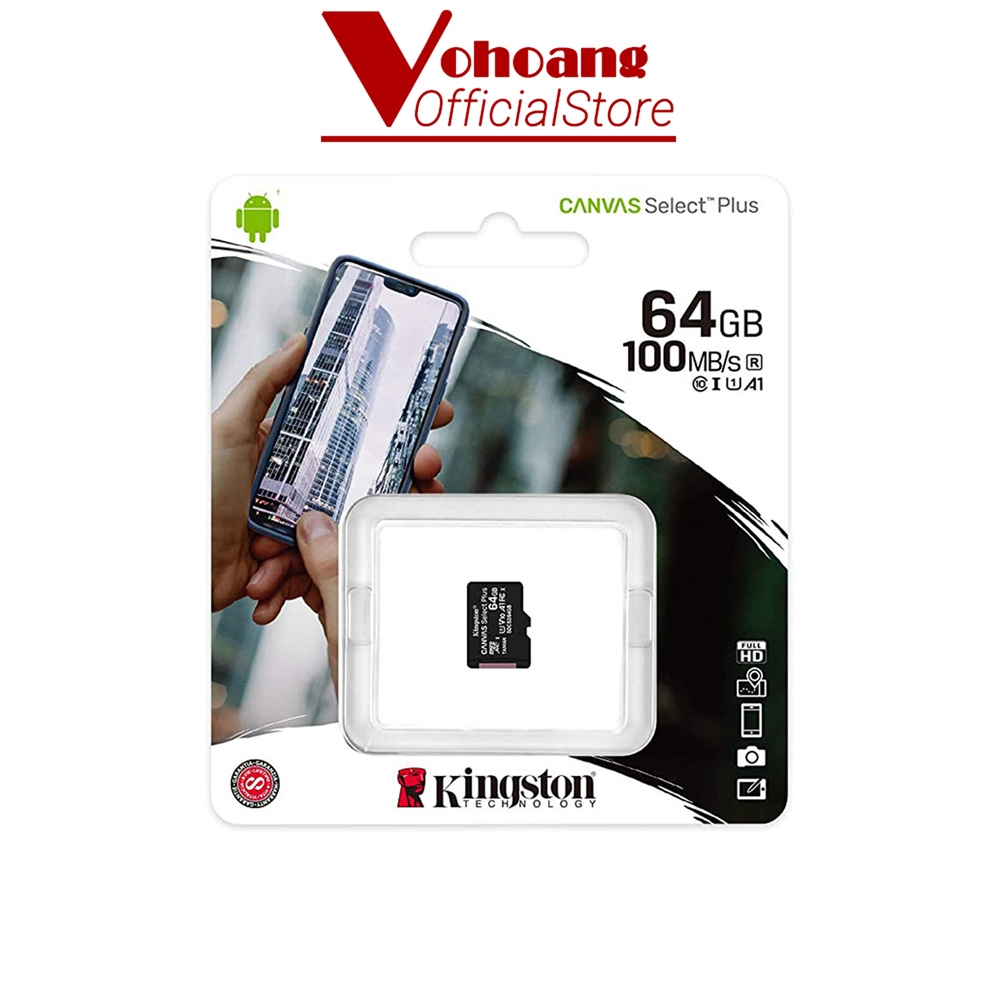 (Hot Sale) Thẻ nhớ MicroSD Kingston 64GB 100Mb dùng cho điện thoại, máy ảnh, camera, máy MP3 / MP4 - Hàng Chính Hãng