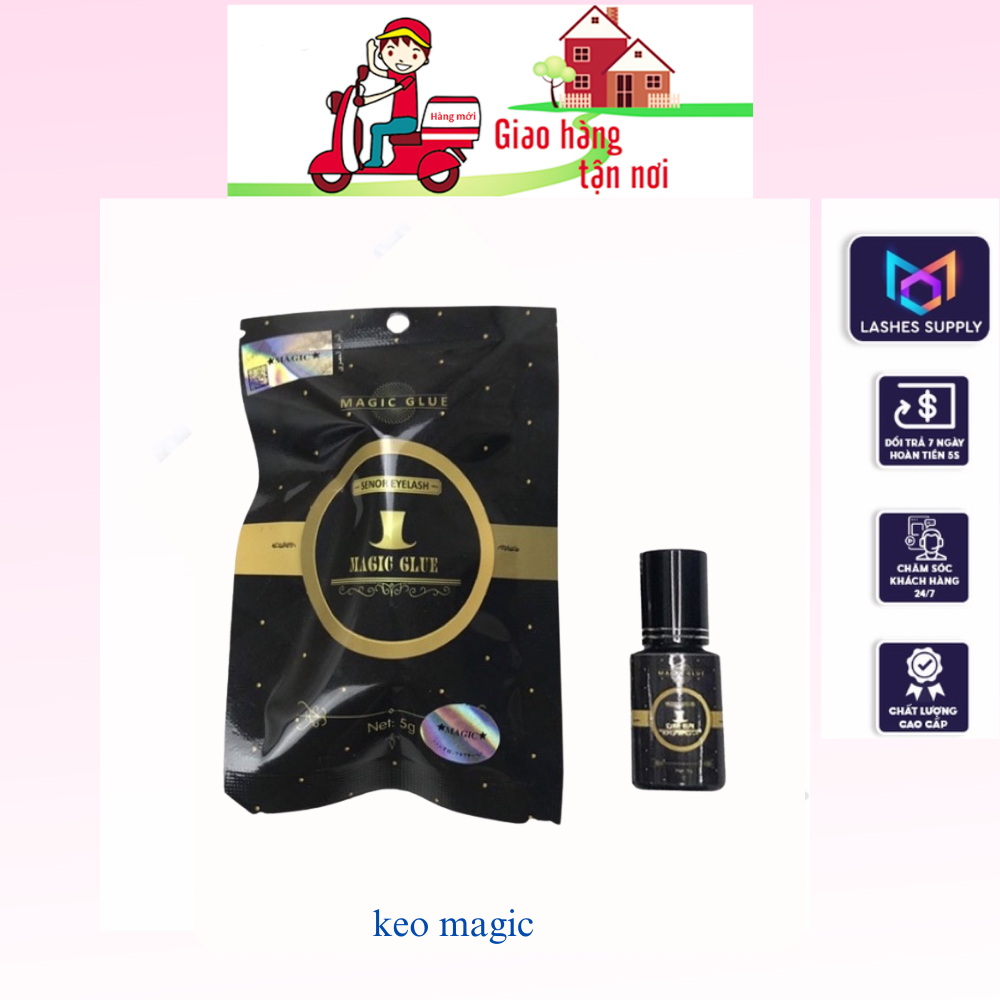 Keo Magic glue/keo nối mi LASHES SUPPLY, ít cay, siêu bền, phù hợp với mọi thời tiết