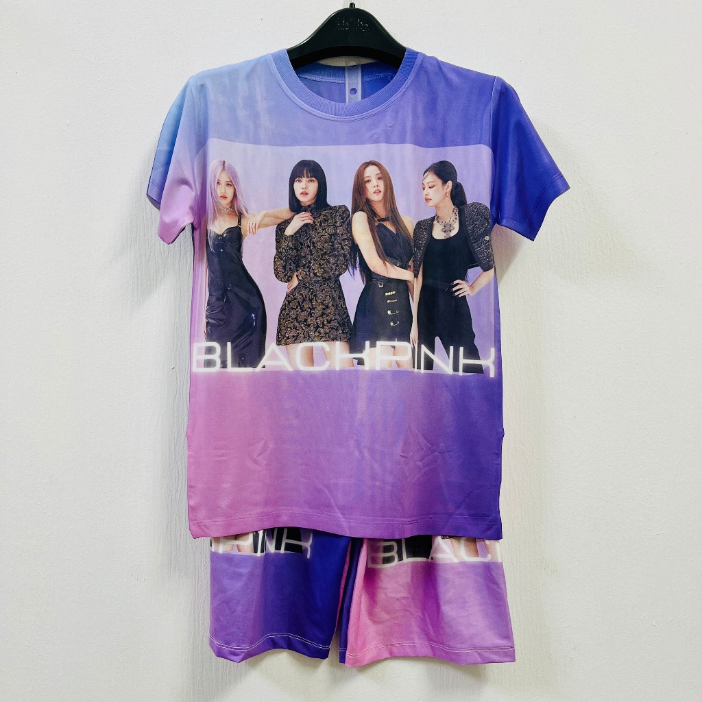 Bộ thun lạnh ngắn cổ tròn BlackPink, đồ bộ mặc nhà Black Pink cho bé gái, có size 10kg - 60kg