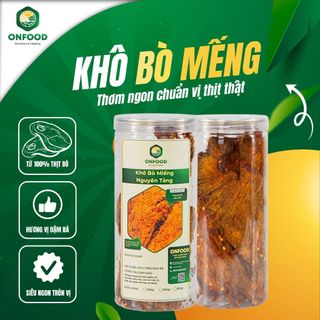 Khô bò mếng thơm ngon thịt thật 300g - bò khô loại 1 đậm vị to dày khô bò miếng nguyên tảng - tròn vo food