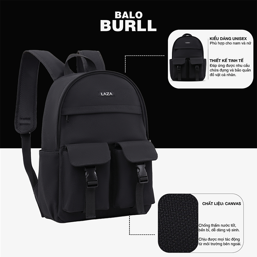 Balo laptop LAZA Burll Backpack 630 - Đựng được laptop 15.6inch - Bảo hành TRỌN ĐỜI