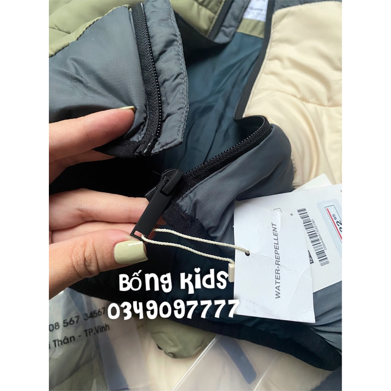 Áo Phao Siêu Mềm Bé Trai Chống Nước Phối Màu Rêu ZR