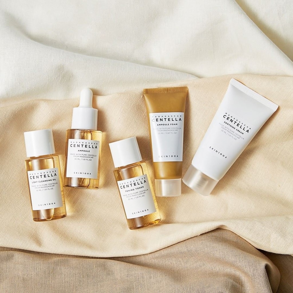 Bộ Kit 05 Sản Phẩm Chăm Sóc Da Mụn, Giúp Phục Hồi Da Skin1004 Madagascar Centella Travel Kit