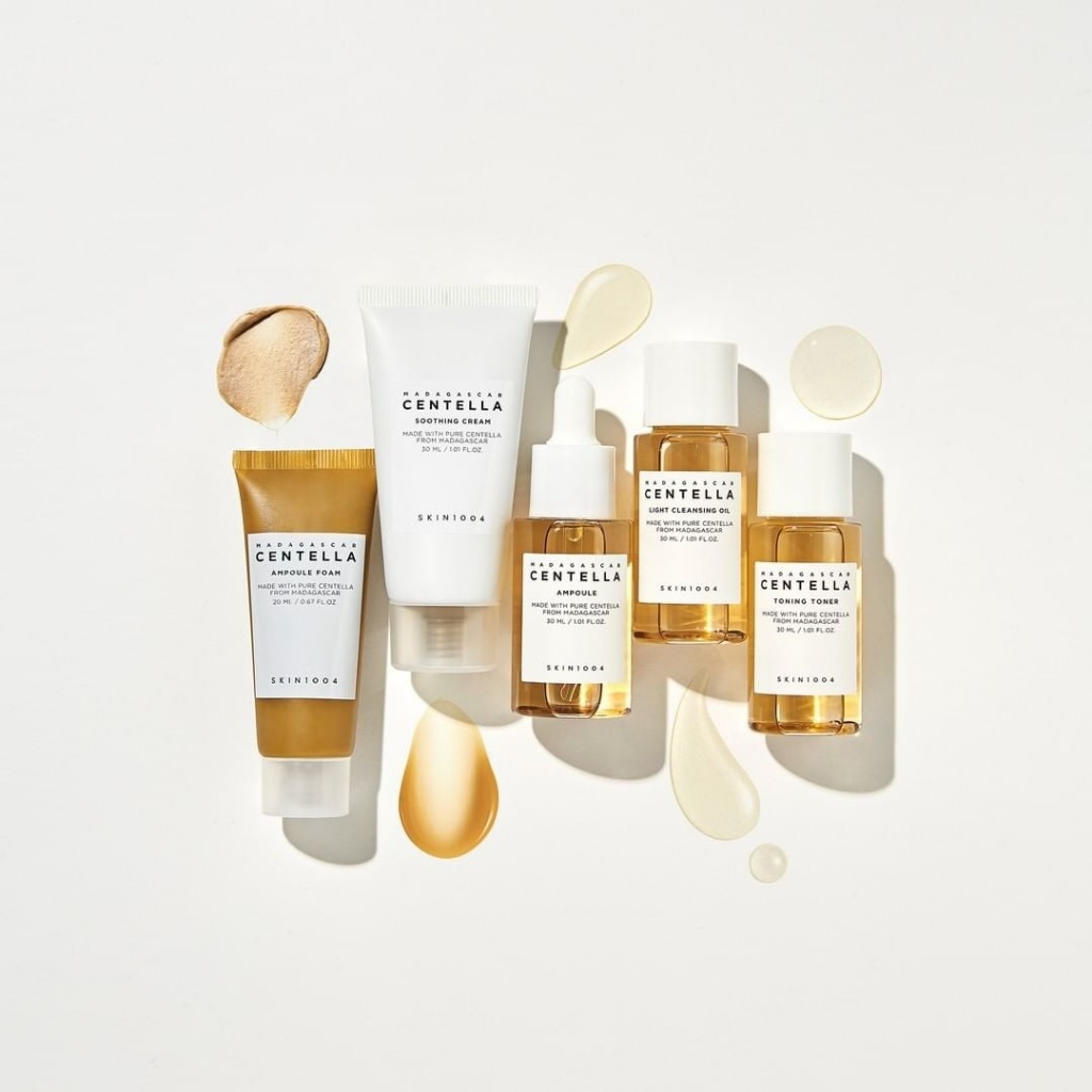 Bộ Kit 05 Sản Phẩm Chăm Sóc Da Mụn, Giúp Phục Hồi Da Skin1004 Madagascar Centella Travel Kit