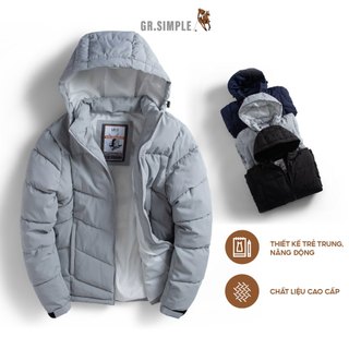 Áo Khoác Phao Nam, Khoác Parka Nam GRSIMPLE Chần Bông Chống Nước Cao Cấp, Siêu Nhẹ, Siêu Ấm,Phom Ôm Vừa Trẻ Trung CF2001