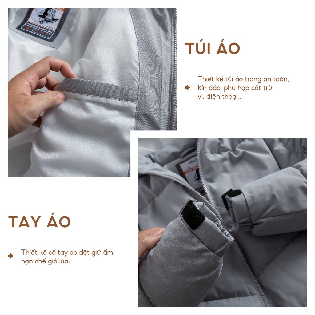 Áo Khoác Phao Nam, Khoác Parka Nam GRSIMPLE Chần Bông Chống Nước Cao Cấp, Siêu Nhẹ, Siêu Ấm,Phom Ôm Vừa Trẻ Trung CF2001