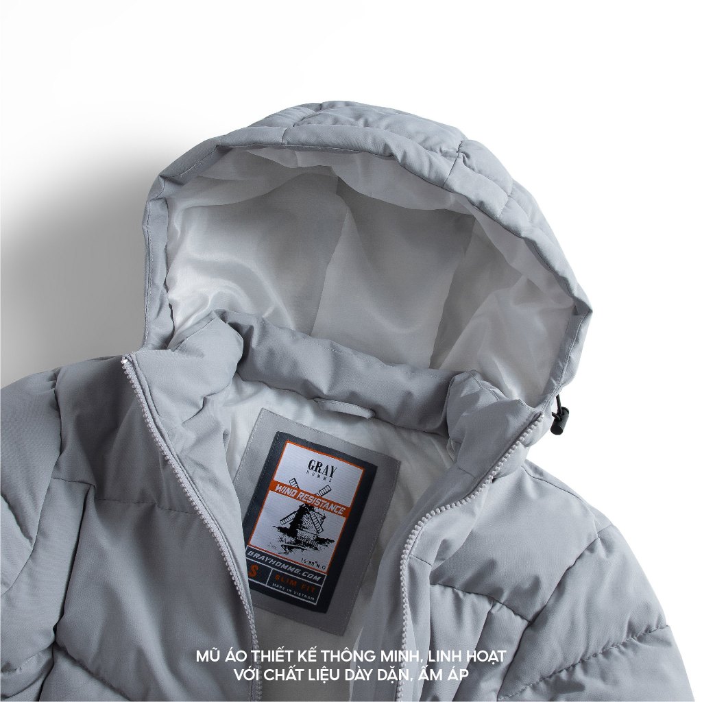 Áo Khoác Phao Nam, Khoác Parka Nam GRSIMPLE Chần Bông Chống Nước Cao Cấp, Siêu Nhẹ, Siêu Ấm,Phom Ôm Vừa Trẻ Trung CF2001