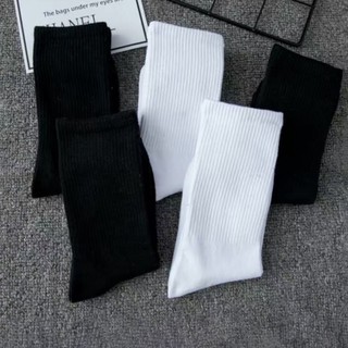  Tất Dệt Kim Cao Cổ Vải Cotton Vớ Cổ Cao Co Dãn Dành Cho Nam Nữ 