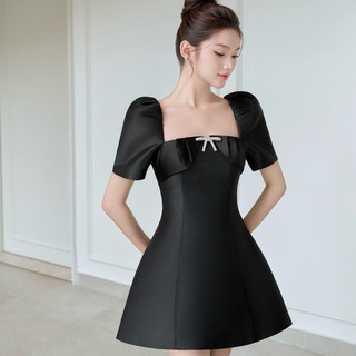 LAGOM - Đầm kiểu nữ tay bổng dáng chữ A kèm nơ đá (ROSIE DRESS)