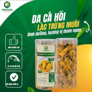 Da cá hồi lắc trứng muối sấy giòn 250g - trứng muối da cá thơm ngon - da cá lắc trứng muối - tròn vo food